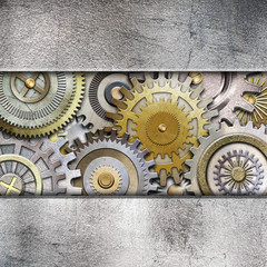 3D metallic gears background