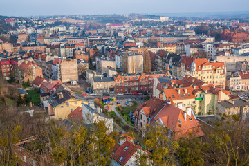 Fototapeta na wymiar Aerial View. Picturesque cityscape of Grudziadz. Poland