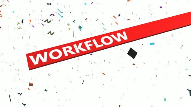 Workflow Word Cloud Concept Isolated on White