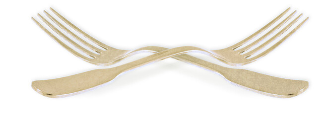 fourchettes en argent entrecroisées 