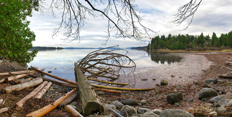 View of the estuaries in Ladysmith shoreline in Vancouver Island, Canada