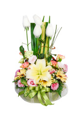 Beautiful flower bouquet isolated on white background