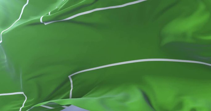 Ladonia flag waving at wind with blue sky in slow, loop