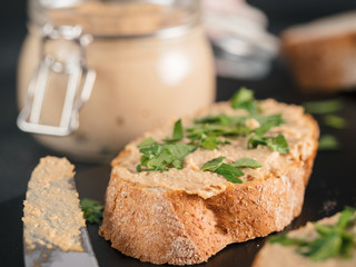 homemade turkey pate on bread