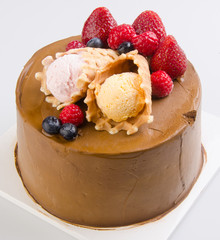 cake, Ice-cream cake on background