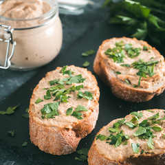homemade turkey pate on bread