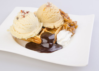 ice cream scoop. chocolate ice cream.