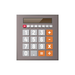The design of the calculator on a white background.