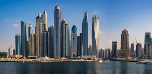 Rideaux velours Dubai beau paysage urbain marina de dubaï