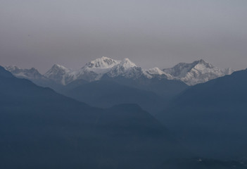 Beautiful color shift of Kanchendzongha