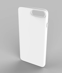 Blank white smartphone mobile case mock up template for print design and branding purpose. 3d render illustration