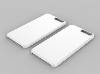 Blank white smartphone mobile case mock up template for print design and branding purpose. 3d render illustration