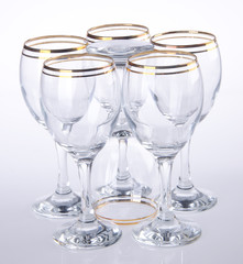 glass, water glass on background.