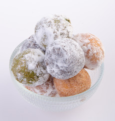 donut. munchkins donuts on background