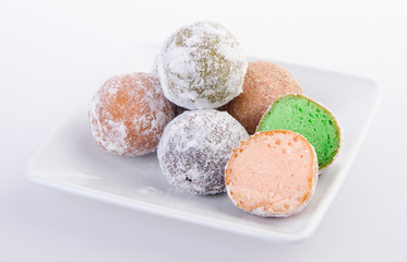 donut. munchkins donuts on background