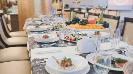 Catering in luxury restaurant before wedding