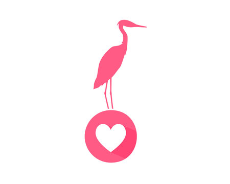 heart stork pink