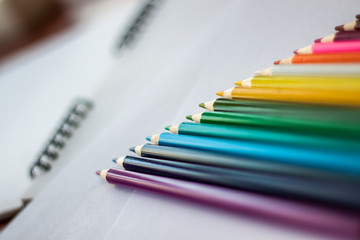 Сolored pencils on a white background