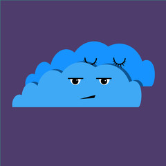 Cloudy - emoji weather icon - simple vector illustration