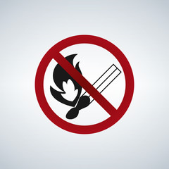 no open flame, no fire sign