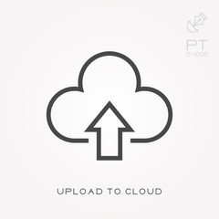 Line icon upload to cloud