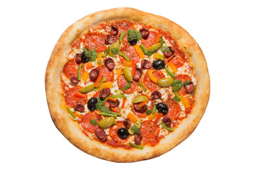 Italian pizza on white background isolated