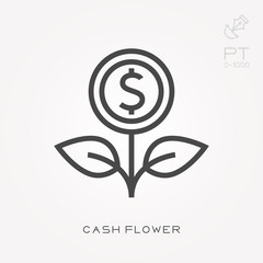 Line icon cash flower