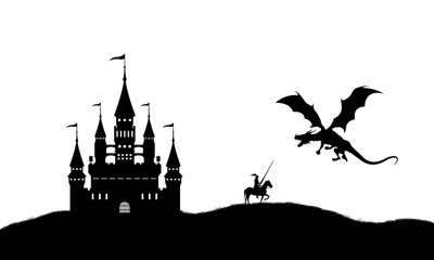 39 883 Fairy Tale Silhouette Wall Murals Canvas Prints Stickers Wallsheaven