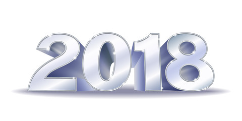 Happy New Year 2018 silver numbers