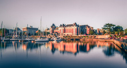 View of Inner Harbour of Victoria, Vancouver Island, B.C., Canada - obrazy, fototapety, plakaty