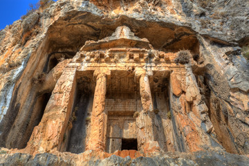 Rock tomb in Dalyan, Turkey