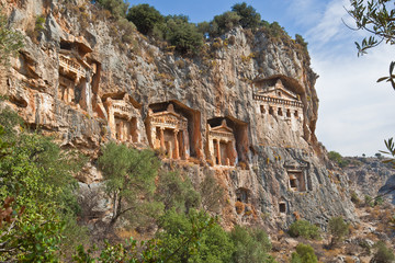 Rock tomb in Dalyan, Turkey