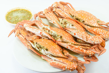 Steamed crab with thai spicy dipping sauce