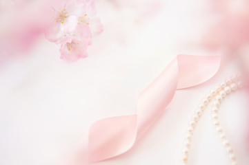 リボン　花　真珠（ソフトフォーカス）
