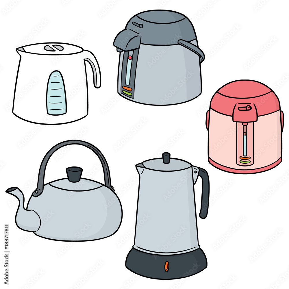 Wall mural vector set of kettle