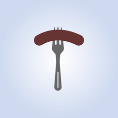 sausage on fork