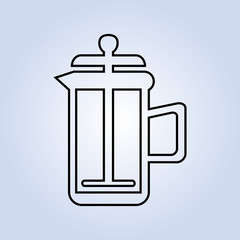 Teapot kettle trendy icon