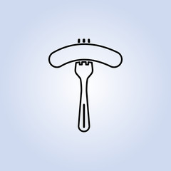 sausage on fork