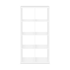 Shelves, shelving for storage - front view. Vector illustration