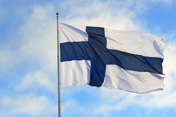Flag of Finland against Sky