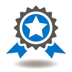Quality medal Icon Vector. Badge Qualify Star Illustration. Sign of Honor. Top Premium Logo Symbol.