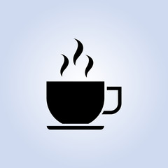 Cofee cup icon flat. Simple vector symbol and bonus icon