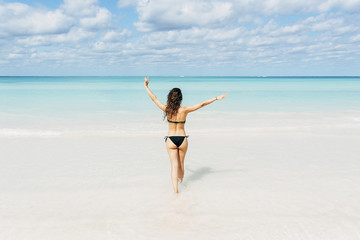 Young woman relax on the beach.