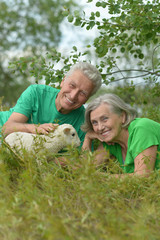 Couple  with toy sheep