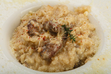 Ristotto with chicken hearts