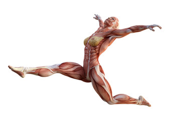 3D Rendering Female Anatomy Figure on White