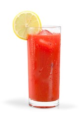 Cold Juice with Lemon (Isolated on White)