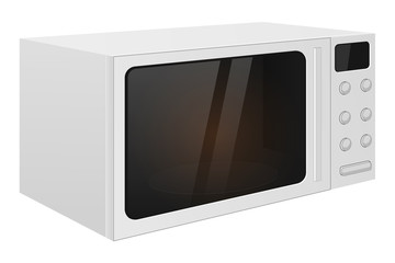 Microwave oven. Vector 3d illustration isolated on white background