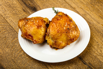Roasted chicken thighs