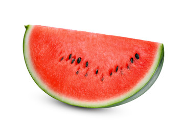 sliced red watermelon isolated on white background - obrazy, fototapety, plakaty